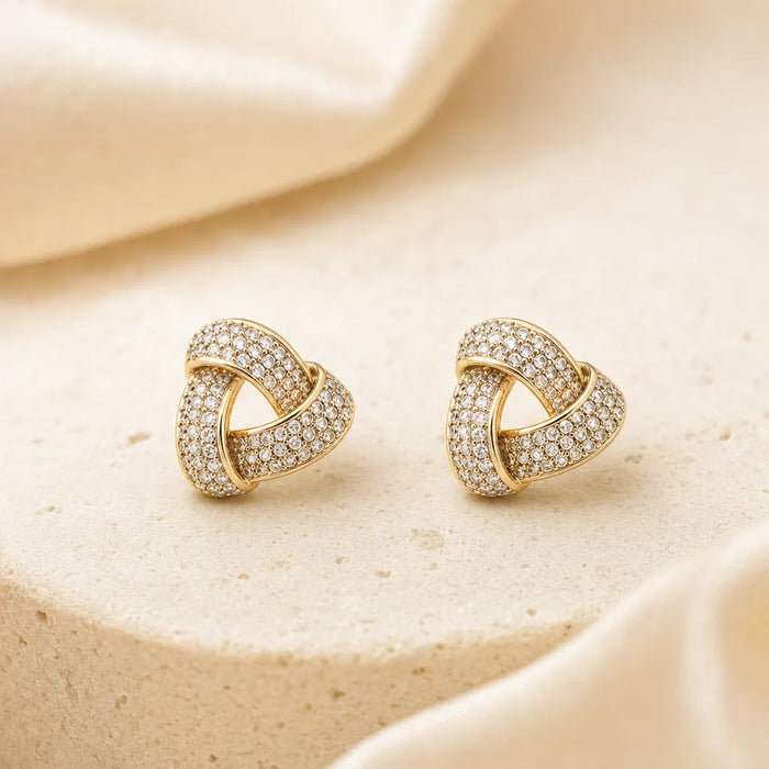 Nia Pave Triangle Studs