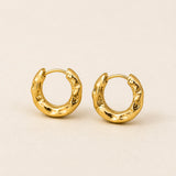 Lune Textured Huggie Hoops