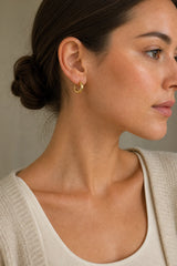 Lune Textured Huggie Hoops